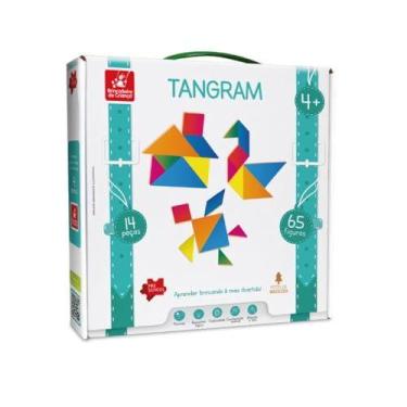 Imagem de Brinquedo Pedagogico Madeira Tangram 14 Pecas 65 Figurinhas - BRINC. D