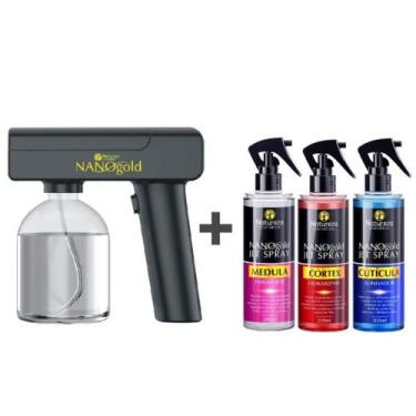 Imagem de Maquina Nano Gold Jet Spray 2.0 + FLUÍDOS 200ML- NATUREZA COSMETICOS -