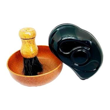 Imagem de Kit Especial Saboeira e Pincel Rústico para Barbear + Escova Oval para desembaraçar - Cabelo e Barba