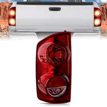 Imagem de Nilight Conjunto de lanterna traseira compatível com Dodge Ram 2500 3500 2007 2007 2008 2009 Dodge Ram 2500 3500 substituição de lâmpada traseira estilo OE lente vermelha escura