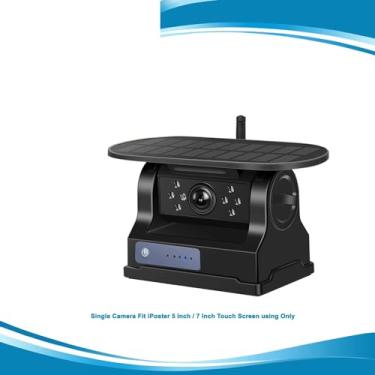 Imagem de IPoster compatível com câmera de ré magnética sem fio movida a energia solar com detecção de IA BSD DVR com visão traseira de 5" e monitor quádruplo compatível com trailer RV(Only Solar Camera)