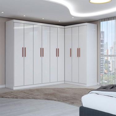 Imagem de Guarda-Roupa Casal Modulado Odisseia 9 Portas 2 Gavetas Branco - Panorama Móveis