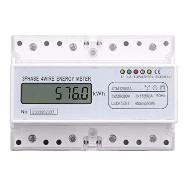 Imagem de Energy medidor de energia 3 fase 4 fio digital lcd kwh wattímetro monitor de consumo de energia com proteção ocular de tela grande para uso comercial de uso comercial industrial