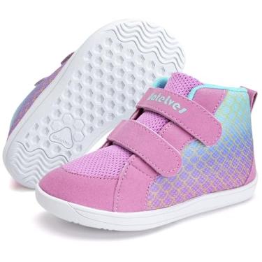 Imagem de WateLves Tênis Infantil Largo Descalço Para Meninos E Meninas, Cano Alto Minimalista, Sola Saudável Sem Queda, Natural Crescer (Roxo, 29)