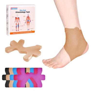 Imagem de Fita cinesiológica IEADEN pré-cortada para suporte de tornozelo, 10 un