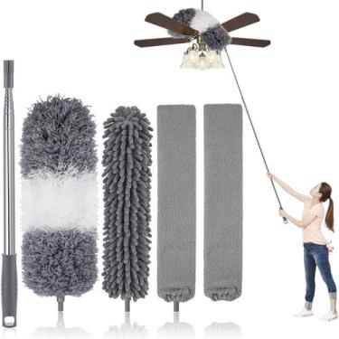 Imagem de Kit Duster de pena de microfibra UIMO com poste de extensão de 30-100 