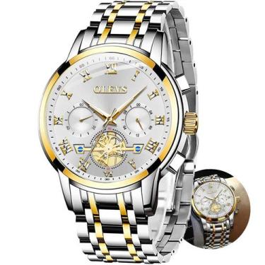 Imagem de Relógio OLEVS Luxury Chronograph em aço inoxidável 41 mm para homens