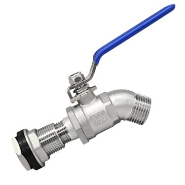 Imagem de Beduan Kit de torneira de barril de chuva de mangueira de jardim de aço inoxidável 3/4 macho GHT para 1/2 MPT válvula de esfera roscada com encaixe de anteparo de 1/2 FPT