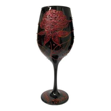 Imagem de Taça Pomba Gira Negra E Rosa Vermelha Barone Cristal 490Ml - Meta Atac