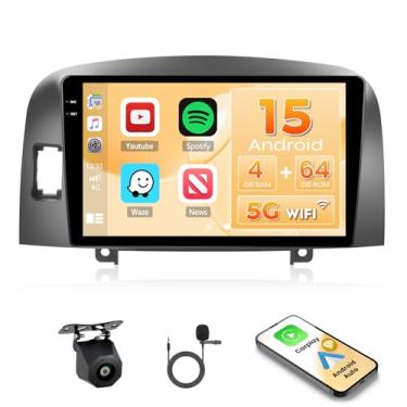 Imagem de [4 + 64 G] Hikity Android 15 estéreo automotivo para Hyundai Sonata NF 2004-2008 com Carplay sem fio Android Auto, rádio com tela sensível ao toque de 23 cm em células 5G, WiFi, Bluetooth 5.0, link