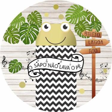 Imagem de Painel de Lona Redondo O Sapo Não Lava o Pé - Fabrika De Festa, 140x14