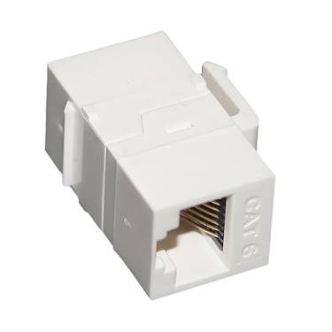 Imagem de Acoplador em linha de rede Cat 3/Cat 5e/Cat 6 UTP não blindado branco/preto RJ11/RJ45 adaptador Ethernet compatível com patch panel (30 peças, branco, Cat 6)