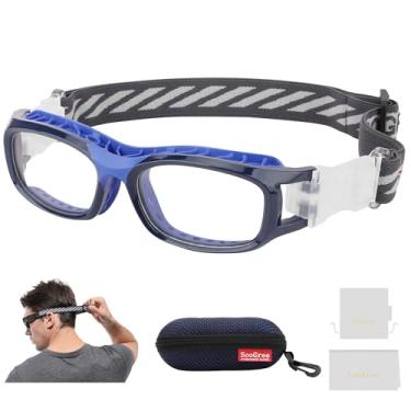 Imagem de SooGree Óculos esportivos infantis, óculos de proteção, óculos de segurança ocular, substituíveis para lentes de grau de 8 a 16 anos (YJ-LQ-G8076 azul)