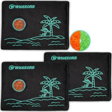 Imagem de Wisesorb 200G X 3Pcs Pacotes Dessecantes Recarregáveis para Armazenamento, Pacotes de Gel de Sílica com Indicadores de Cor Absorventes de Umidade com Janela Transparente, Sacos Desumidificadores Reuti