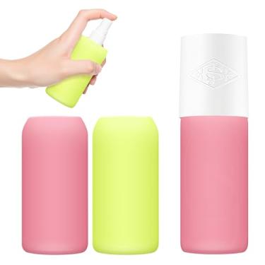 Imagem de Capa de silicone compatível com frasco de névoa de perfume de cabelo e corpo Sol d e Janeiro, capa protetora de temperatura constante com bloqueio de luz (amarelo e rosa)