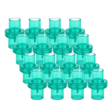 Imagem de Pacote com 100 válvulas verdes de treinamento CPR para máscara de treinamento - embrulhado individualmente