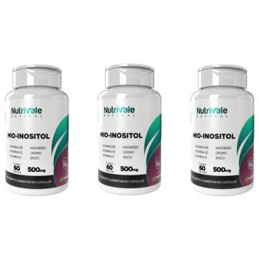 Imagem de Kit 3x Mio Inositol + Vitamina B9 D Cromo K2  Zinco 60 Cápsulas 500mg 