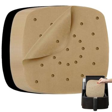 Imagem de Forros Air Fryer compatíveis com Bella, Chefman, Cosori, Dash, Nuwave Brio, mais | Folhas de papel pergaminho Airfryer natural não branqueado, pré-cortadas resistentes e antiaderentes