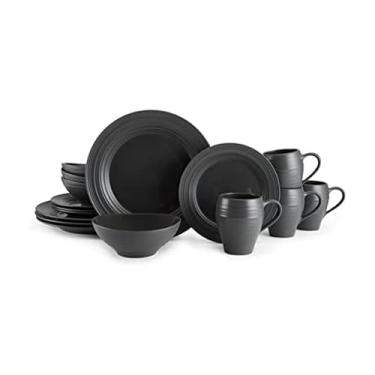 Imagem de Mikasa Conjunto de louça Swirl com 16 peças, serviço para 4, grafite