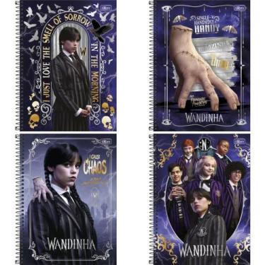 Imagem de Caderno Espiral Capa Dura Universitário 1 Matéria Wandinha 80 Folhas -