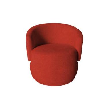 Imagem de Poltrona Decorativa Beatriz Orgânica Couro Vermelho - Mansão Decor