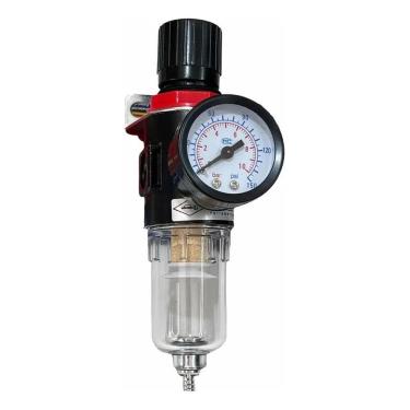 Imagem de 2X Filtro Regulador Ar Compressor 1/4 Com Manômetro Corneta