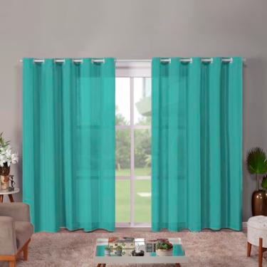 Imagem de Cortina Roma para Sala e Quarto, 5,00 x 2,20 Metros, 2 Folhas, Microfibra, Decorativa (TURQUESA)