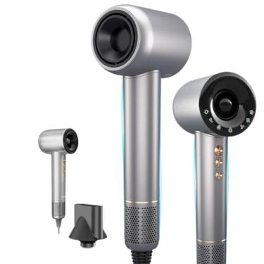 Imagem de Secador de Cabelo Profissional 110.000 RPM - Tecnologia 300M Íons Negativos e Controle de Temperatura LED (Creme-110v)