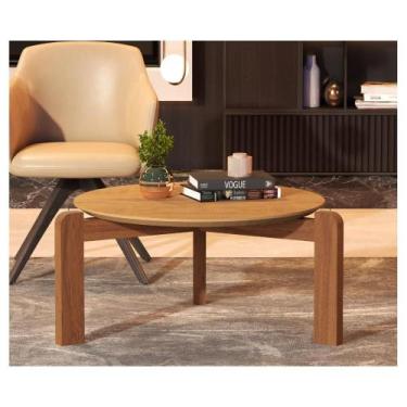 Imagem de Mesa De Centro Redonda Sala Estar Madeira Estilo Orgânica - Moveis Dec