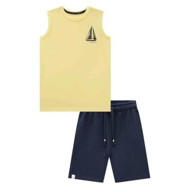 Imagem de Luc Boo Conjunto Regata e Bermuda Malha Amarelo-Masculino