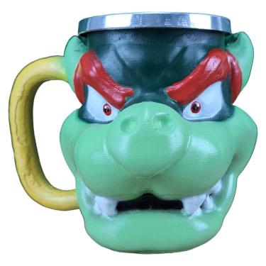Imagem de Caneca Criativa Super Mario Bros 3D Resina Bowser Koopa