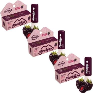 Imagem de Kit 3 Hidratante Labial Amora 3.6g MenelaLips - HIDRAMAIS