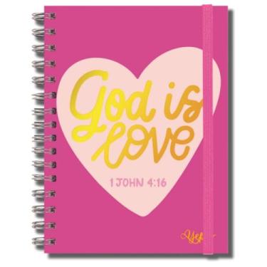 Imagem de Caderno 120 Folhas Capa Dura Espiral Pautadas De Tamanho A4 Rosa Pink 