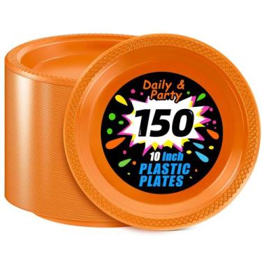 Imagem de Pratos de festa descartáveis de plástico WELLIFE 10" 150 unidades de l
