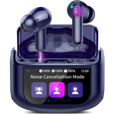 Imagem de Fones de ouvido sem fio QXUFV Bluetooth 5.4 ANC IPX7 azul escuro