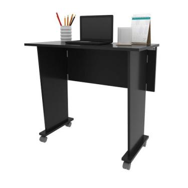 Imagem de Escrivaninha com Rodinhas Dobrável MDP Preto Tecnomobili