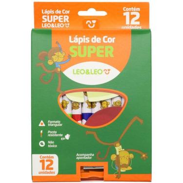 Imagem de Lápis De Cor Triangular Leo E Leo 12 Cores Super