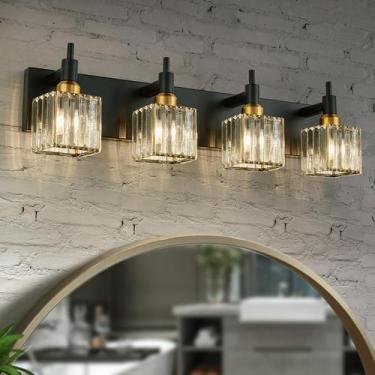 Imagem de Luz para Baño HUOKU Cristal Negro Dorado 70x20x16 cm 110V