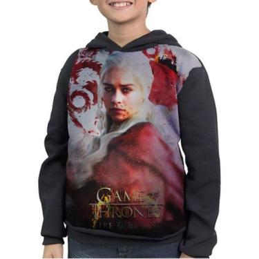 Imagem de Casaco Moletom Infantil Fire And Blood Game Of Thrones - smoke, Preto,