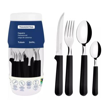 Imagem de Faqueiro Inox 24Pcs Tulum Preto Tramontina 23299089