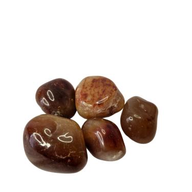 Imagem de Pedra Natural Ágata Caramelo 4 a 6 cm Rolada 500 gramas