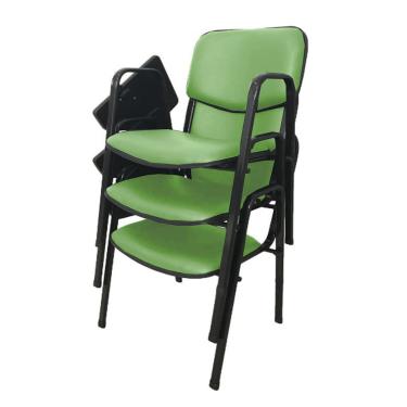 Imagem de 03 Cadeiras Escolar Universitária Linha Hotel Auditório Verde
