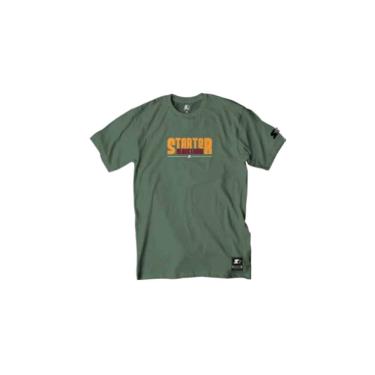 Imagem de Camiseta Básica Masculina Estampada Verde Militar T771A - Starter