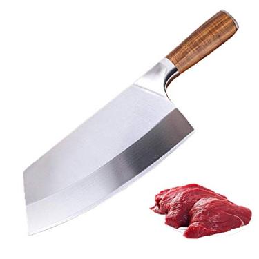 Imagem de Cutelo de carne, faca de corte de aço inoxidável de alto carbono alemão de 17,78 cm, faca de cozinheiro multiuso para casa e cozinha com alça ergonômica, Cleaver Knife