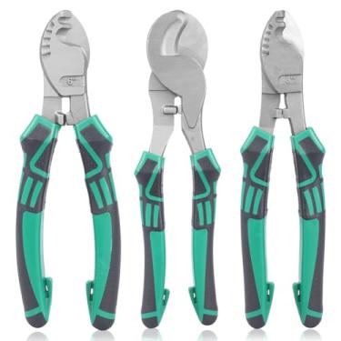 Imagem de Tzdxfgl 3 peças de alicate de cortador de cabo, ferramenta de crimpagem de cortador de aço Cr-V de 15 cm, 20 cm, 25 cm, alta alavancagem, com alça antiderrapante, alicate de corte de fio resistente