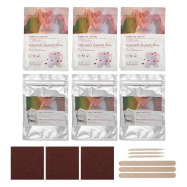 Imagem de Kit de fundição manual de gesso kit de fundição manual para casais recém-nascidos aniversário de casamento 3 conjuntos de substâncias orgânicas composto de madeira