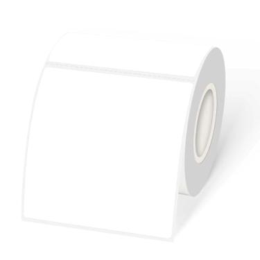 Imagem de Etiquetas térmicas quadradas para impressora - 7,6 cm x 7,6 cm, etiquetas térmicas diretas quadradas autoadesivas brancas, design de linha à prova d'água/perfuração - 200 folhas