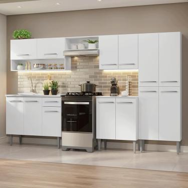 Imagem de Armário De Cozinha Completa 293cm Branco Emilly Madesa 09 Branco