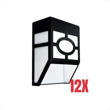 Imagem de Kit Luminária Arandela Solar Vazada Externa Parede Paisagismo Jardim B