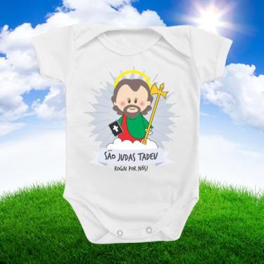Imagem de Roupinha Body de Bebê Menino Menina Santinho São Judas Tadeu Religião 
